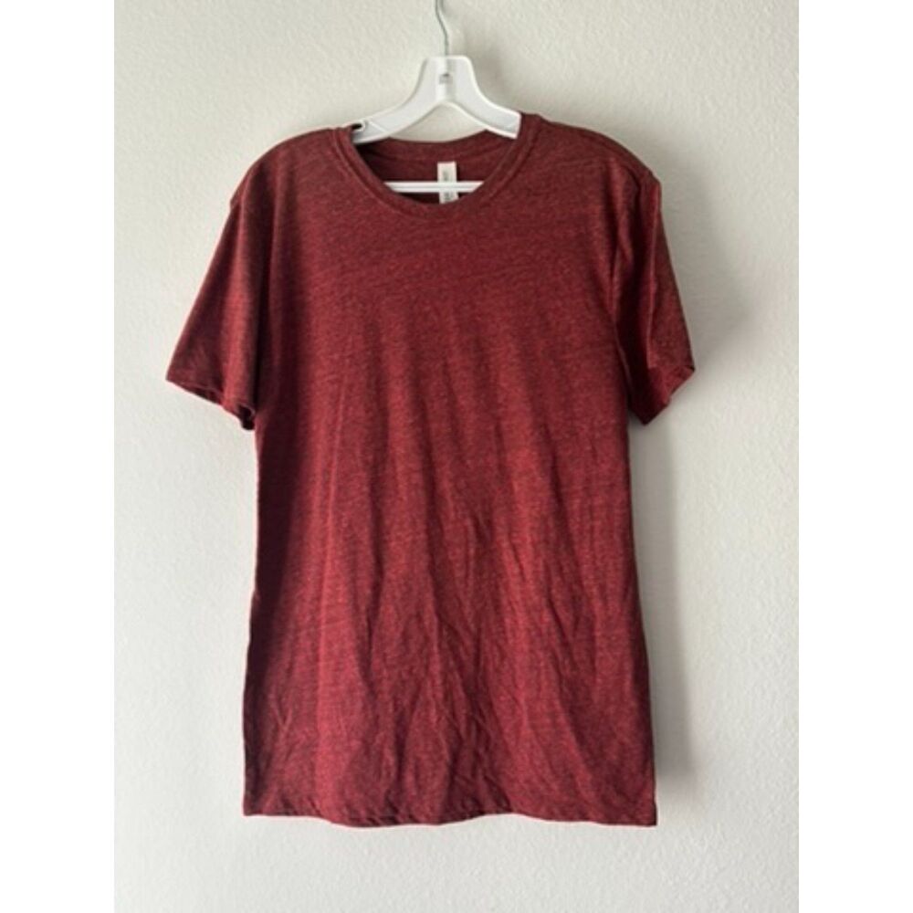 Threadfast Apparel Unisex Heather Maroon Crew Neck T-Shirt Size S